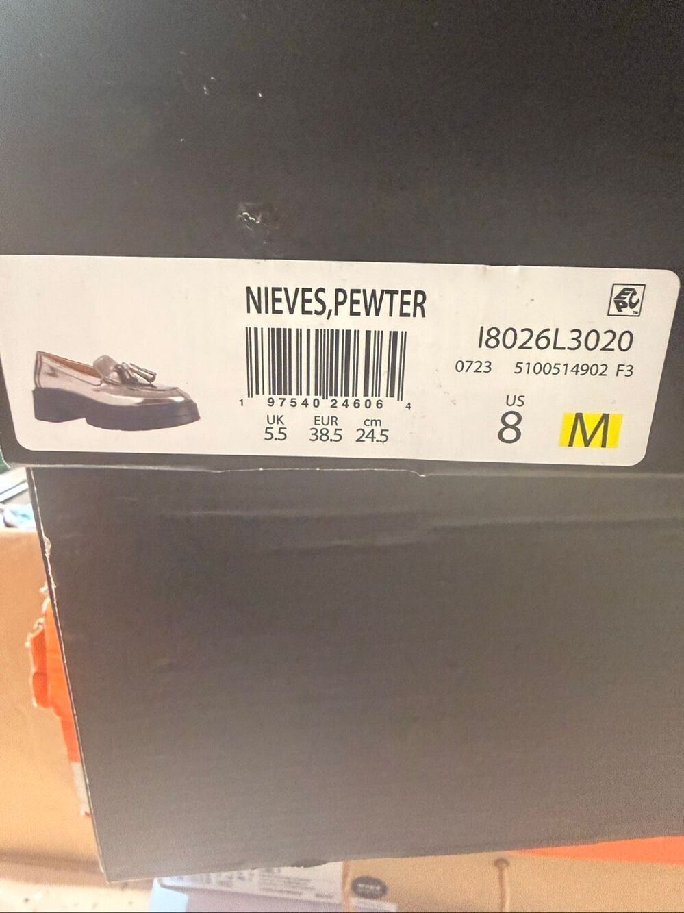 Naturalizer Nieves Chunky Comfort Slip-On Lug Sole Loafers Metallic Pewter 8 - Picture 8 of 8